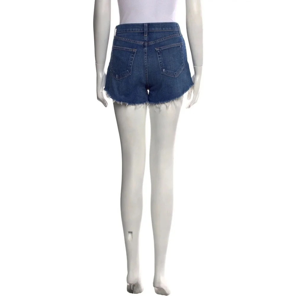 L'AGENCE Ryland High Waist‎ Short Authentique Blue Denim Jean Cut Off Frayed 25